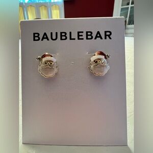 BaubleBar Santa Earrings - Red, White, and Gold